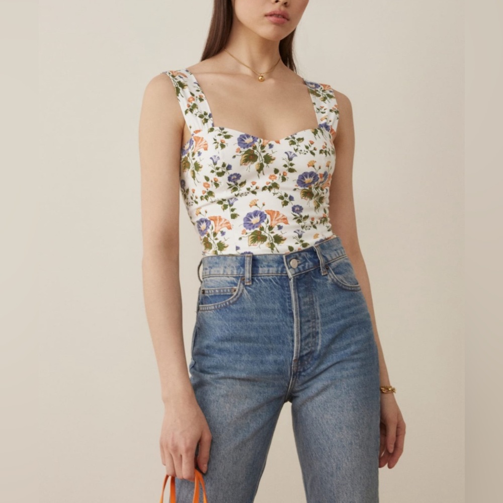 Reformation Santana Top in Calico size 8
